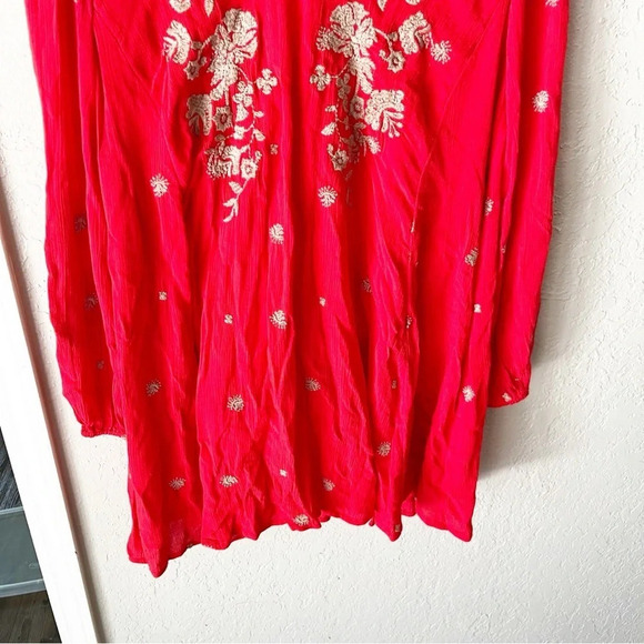 Free People Dress Women's Small S Sweet Tennessee Red Embroidered Tomato Girl - Picture 5 of 10
